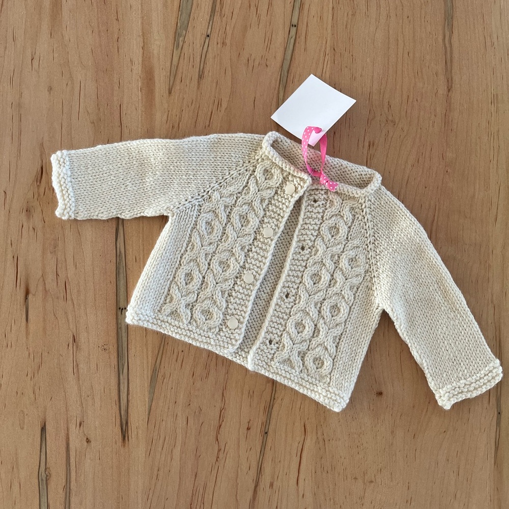 Merino Wool XOXO Baby Cardigan